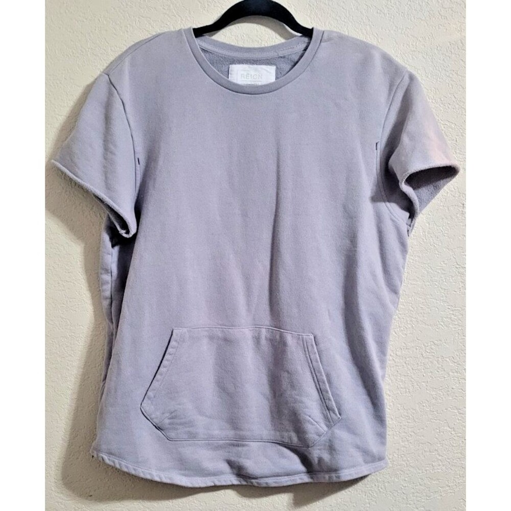Reign + Storm Men's Short Sleeve Hoodie Sweatshirt Gray Large Retro Y2K